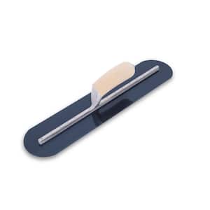 18 in. x 4 in. Steel Trl-Fully Rounded Curved Wood Handle Finishing Trowel