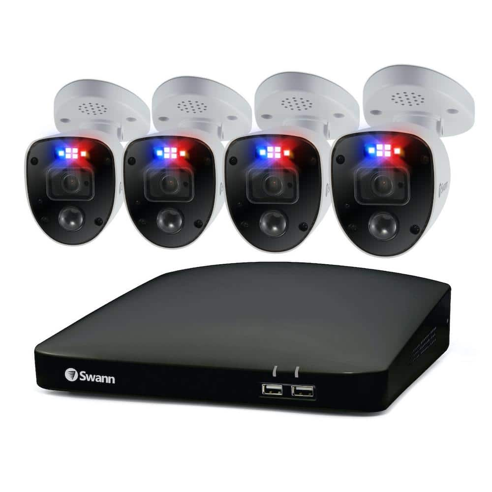 8-Channel 4K UHD 2TB DVR Security Camera System with 4 Wired SwannForce Bullet Cameras and Loud Siren -  SODVK-856804RL