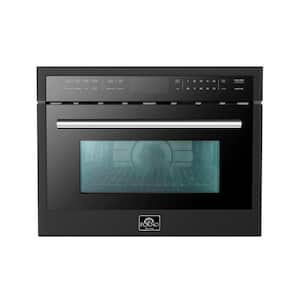 Oliena 24 in. Wall Oven and Microwave Combo in Black 1.6 cu. ft.