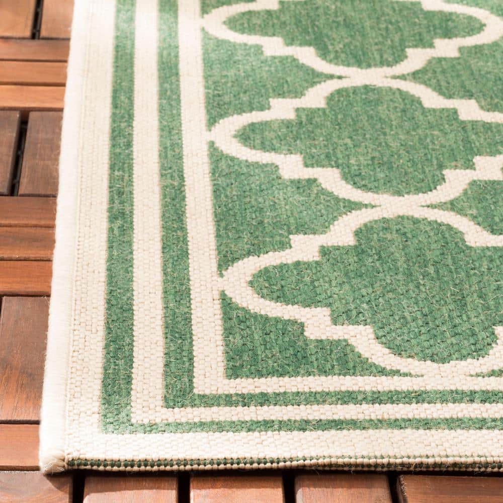 79" Square Blue Geometric Stain-Resistant Outdoor Rug
