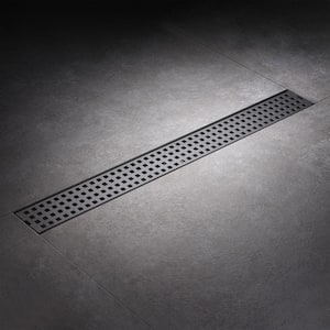 24 in. Stainless Steel Linear Shower Drain with Square Pattern Drain Cover in Oil Rubbed Bronze