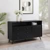 Welwick Designs Solid Black Wood and Metal Modern 3-Drawer Sideboard ...