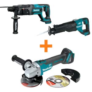 18V LXT Lithium-Ion 7/8 in. Rotary Hammer and 18V LXT Brushless Recipro Saw with bonus 18V LXT Brushless Angle Grinder