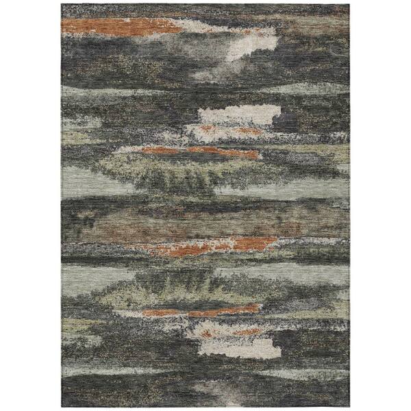Addison Rugs Chantille Machine Washable Indoor/Outdoor Abstract ACN942 Charcoal 8 ft. x 10 ft. Area Rug