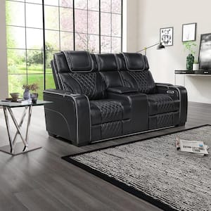 Lazzara Edelia 64 in. W Latte Leather 2-Seater Power Double