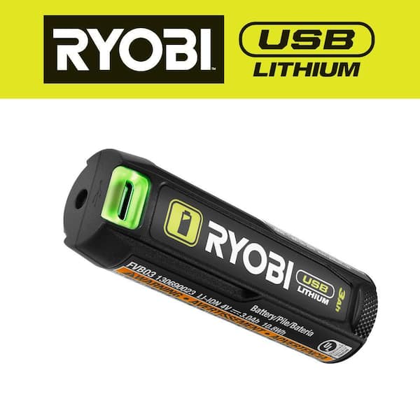 RYOBI USB Lithium 3.0 Ah Lithium-Ion Rechargeable Battery