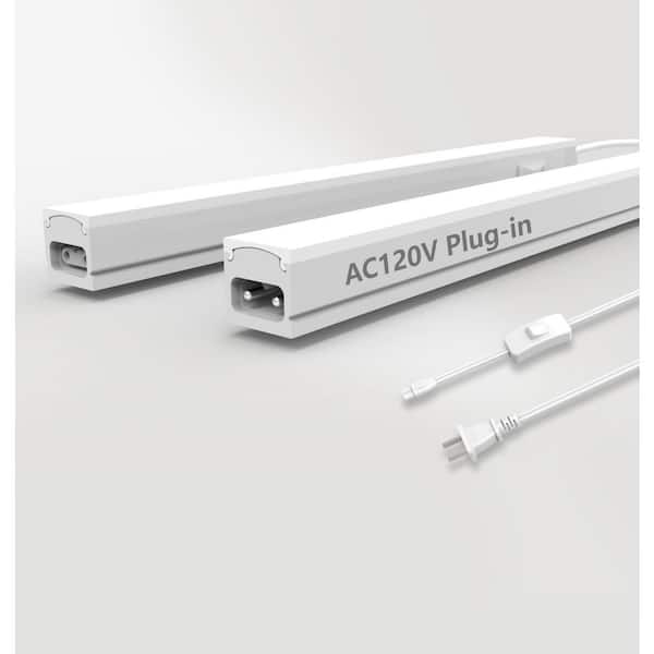 White LED Under Cabinet Lighting Lamp, 16 in. 2 -Pieces, Linkable AC120V 3CCT Ultra Slim