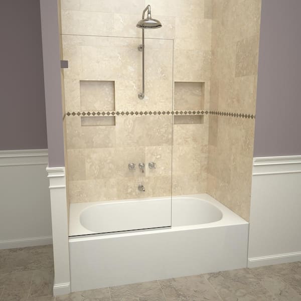 Redi Screen 2300V Series 30 in. W x 60 in. H Semi-Frameless Fixed Shower Door in Polished Chrome Without Handle