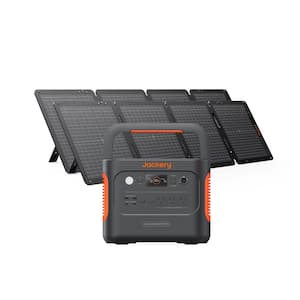 2000W Output/4000W Peak Solar Generator 1000 Plus Expandable Push Button Start Battery LiFePO4 w/Two 100W Solar Panels