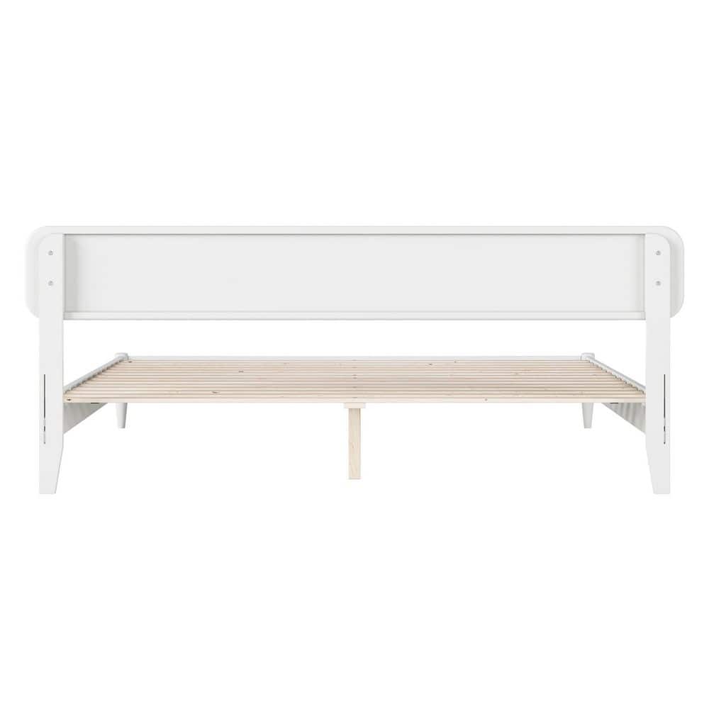 Florence White King Solid Wood Low Profile Platform Bed