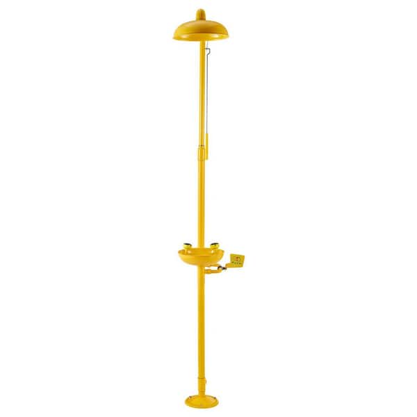 Emergency Shower and Eye Wash Station, 34.25 x 15.75 x 91.73 in. 304 Stainless Steel Combination, OSHA-Compliant