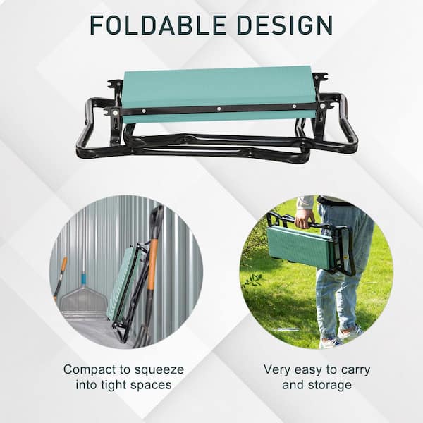 Heavy-Duty Foldable Garden Kneeler/Bench Green