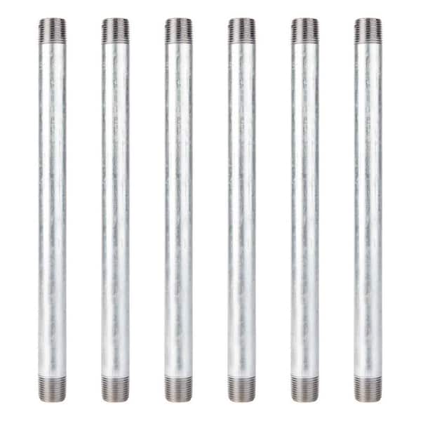 PIPE DECOR 1/2 in. x 11 in. Galvanized Steel Nipple, 6 Pack