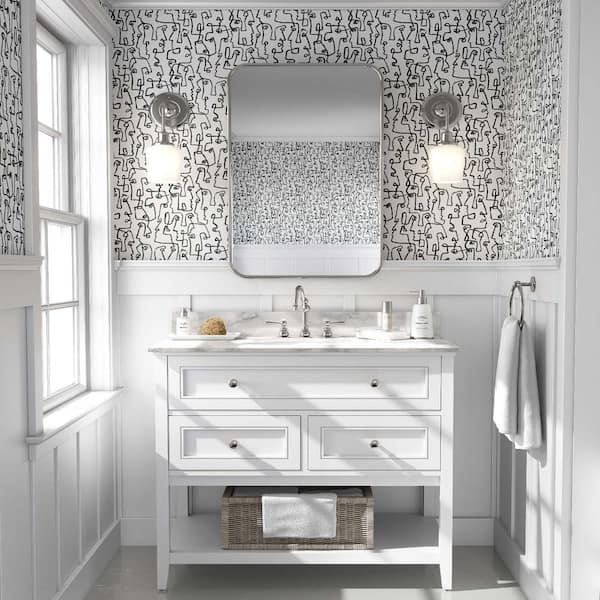Gestures Ink Vinyl Peel and Stick Wallpaper Roll (Covers 30.75 sq. ft.)