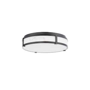 Constantine 18 in. 1-Light Black Integrated LED Flush Mount