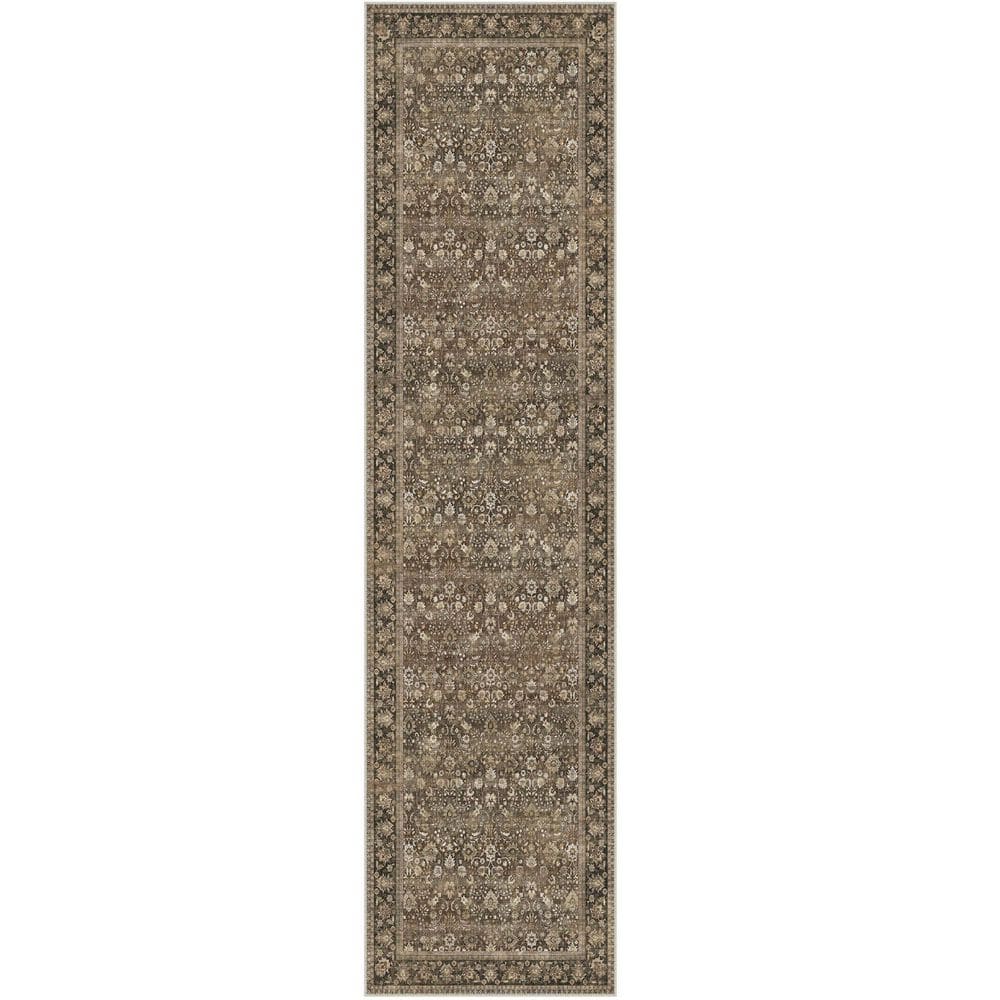 Thorn Garden Brown 2 ft. x 8 ft. Distressed Vintage Floral Runner Rug price history on PriceWatchPro
