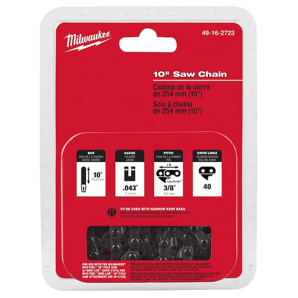 Details about   Milwaukee 10 inch Chainsaw Chain 3-Pack Replacement Blade Low Vibration 3/8 inch 