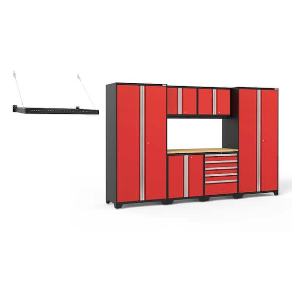 NewAge Products Pro Series 7-Piece 18-Gauge Steel Garage Storage System in Deep Red (128 in. W x 85 in. H x 24 in. D)