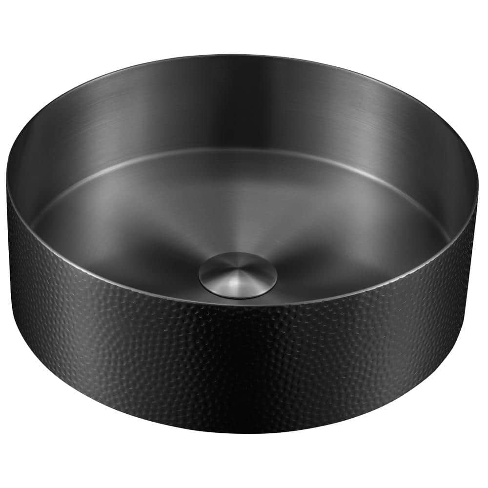 Gunmetal Gray Stainless Steel Round Vessel Sink