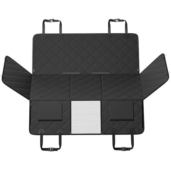 53 x 24.8 in. Fabric Pet Seat Covers for Dogs, Hard-Bottom Back Seat Extender with Mesh Window and 350 lb. Support