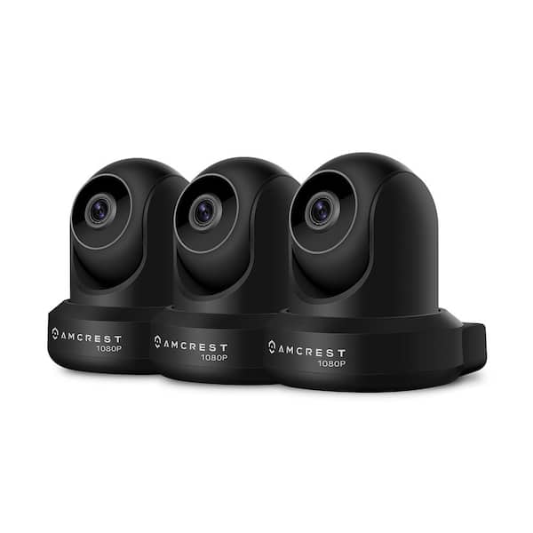 Amcrest ProHD Full HD 1,080P 2MP Wi-Fi/Wireless IP Security Camera IP2M-841B, 2-Way Audio, Black (3-Pack)