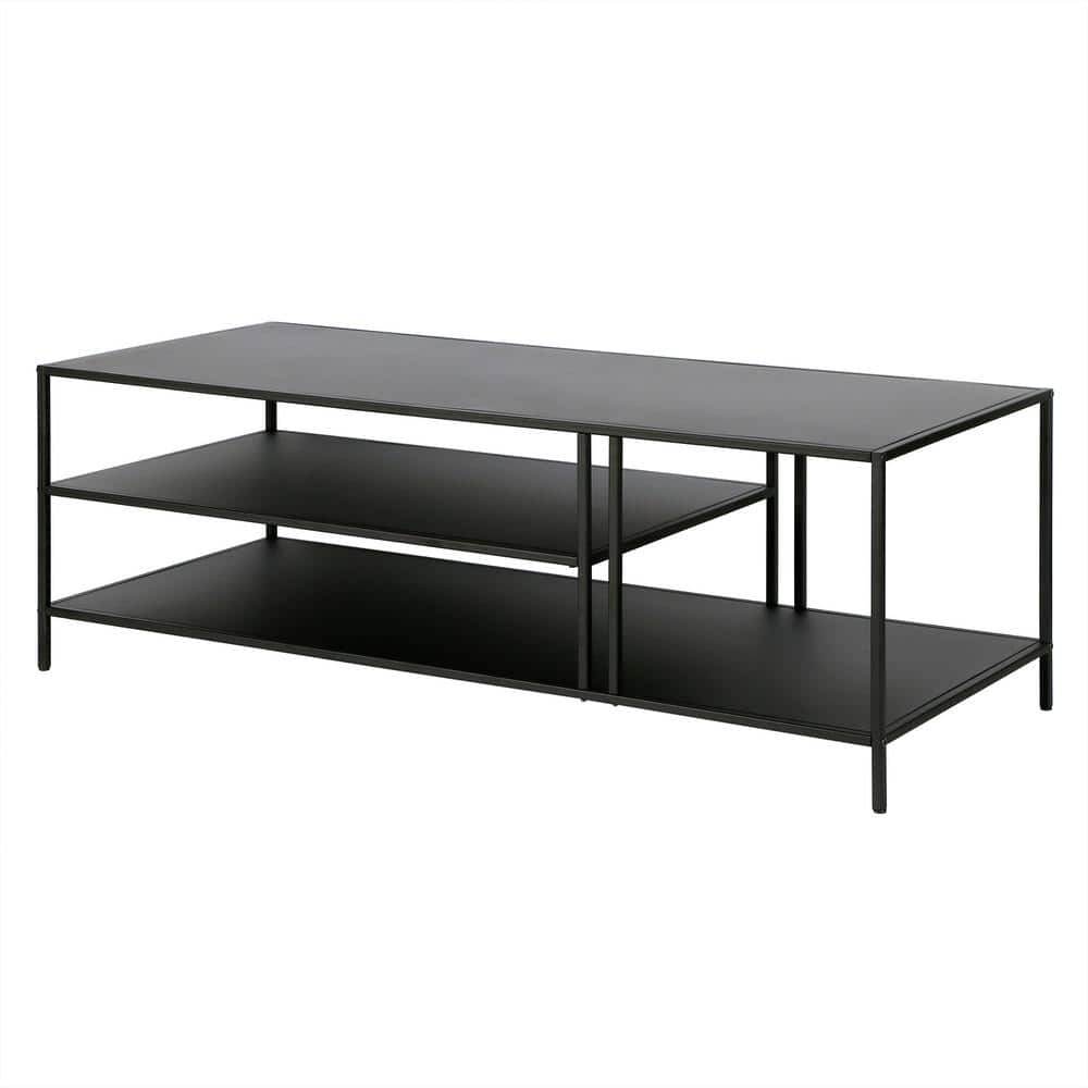 Modern Blackened Bronze Steel Rectangular Coffee Table