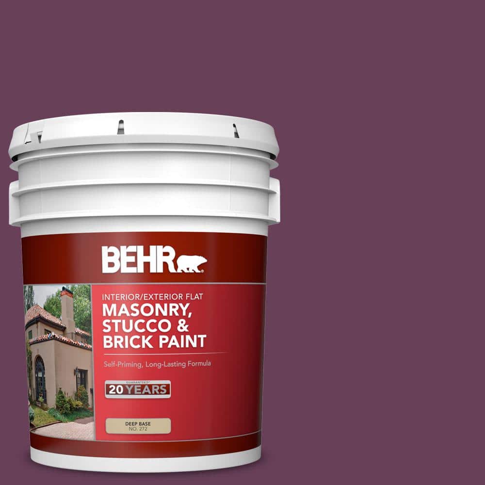 5 gal. #PPU1-20 Spiced Plum Flat Interior/Exterior Masonry, Stucco and Bric