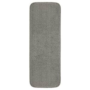 Softy Collection Washable Non-Slip Rubberback Solid 9 in. x 26 in. Indoor Stair Treads, Set of 14, Gray
