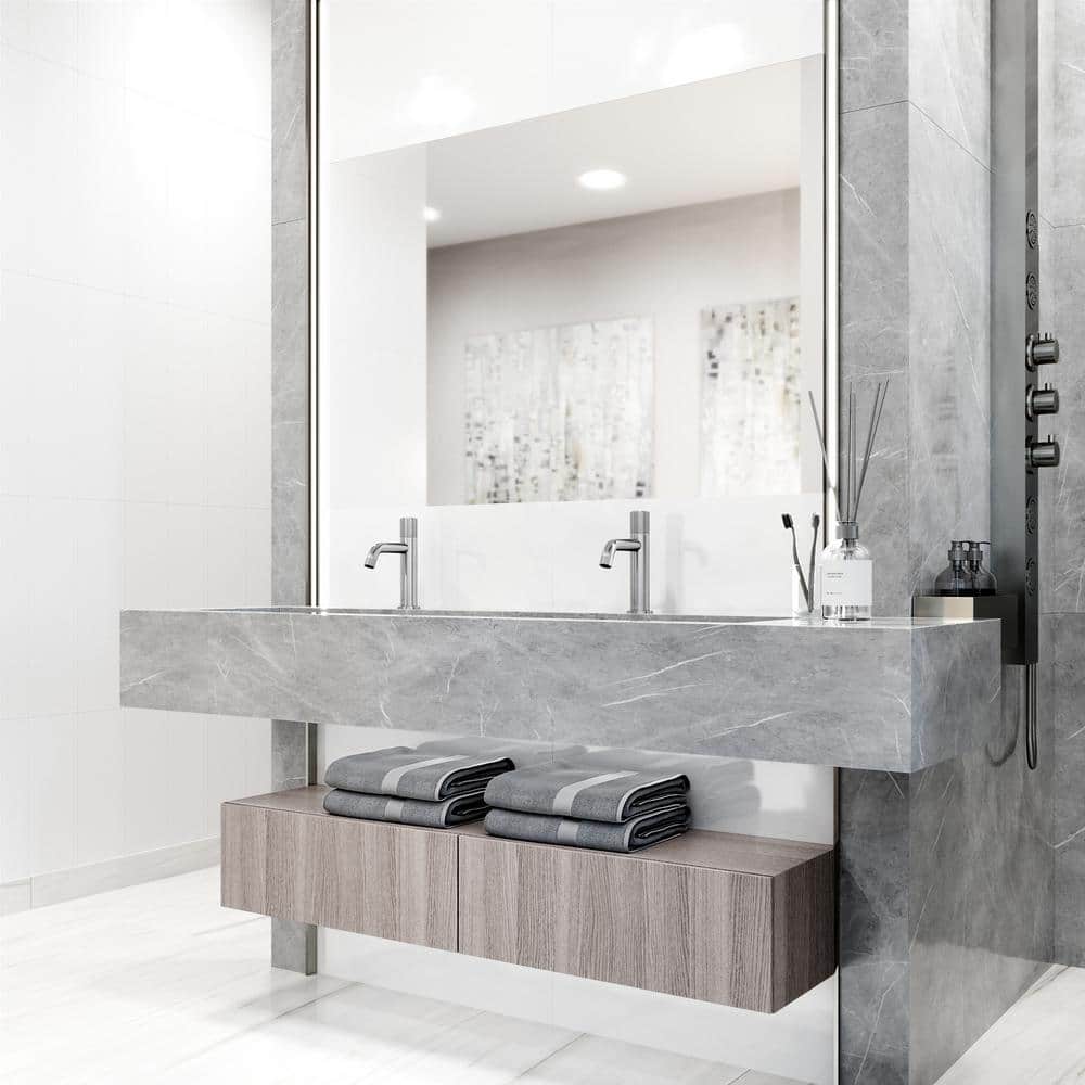 Apollo Brushed Nickel Single Hole Bathroom Faucet with High-Arc Spout