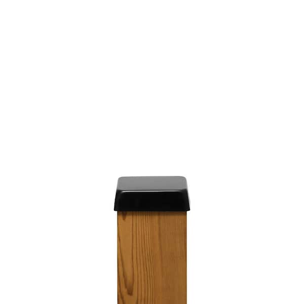 Protectyte 4 in. x 4 in. Black Stainless Steel Flat Top Post Cap with 3/4 in. Lip