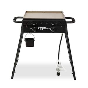 The Plains-Horizon 373 sq. in. 2-Burner Portable Gas Griddle Cooking Space in Black