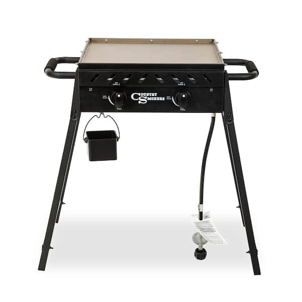 COUNTRY SMOKERS The Plains-Horizon 373 sq. in. 2-Burner Portable Gas Griddle Cooking Space in Black