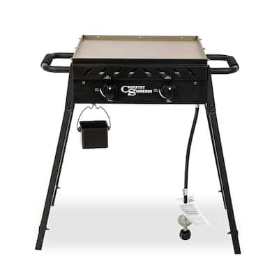 Blackstone 28 in. 2-Burner Propane Gas Griddle (Flat Top Grill) Station in  Black with Hard Cover 1924 - The Home Depot