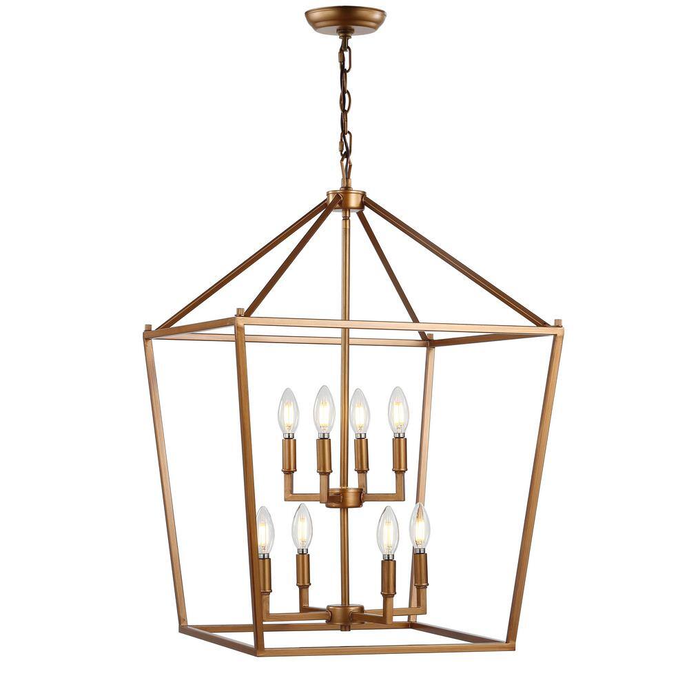 Pagoda 20" Antique Gold Farmhouse LED Lantern Pendant