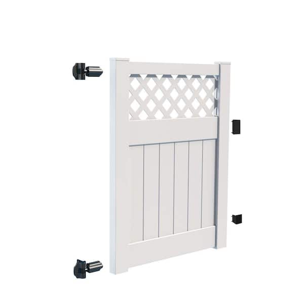 Barrette Outdoor Living Anderson 4 ft. W x 4 ft. H White Vinyl Un-Assembled Fence Gate