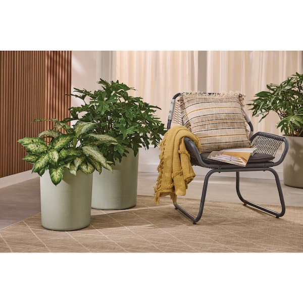 13 in. D x 15 in. H and 16 in. D x 18.3 in. H Harbor Gray Resin Planter - Nested Set