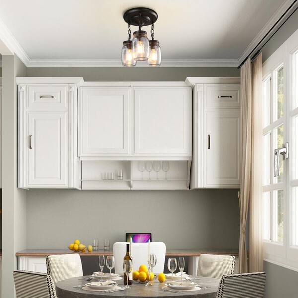 semi flush mount lighting kitchen