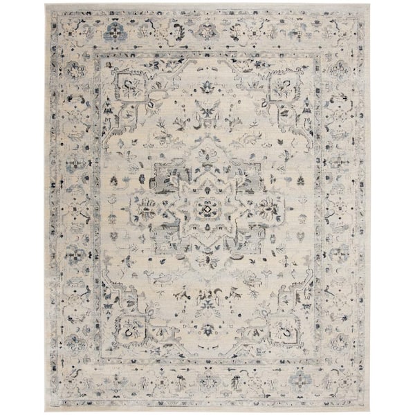 SAFAVIEH Charleston Ivory/Light Blue 10 ft. x 14 ft. Distressed Border Area Rug