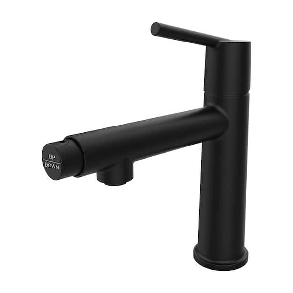 Unbranded Single Handle Single Hole Bathroom Sink Faucet for 1 or 3 Holes Fountain and Flow in Matte Black