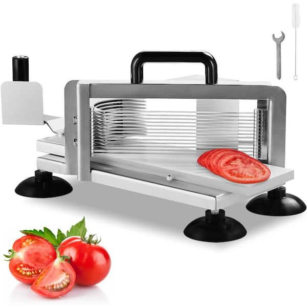 VEVOR Commercial Tomato Slicer 1/4 in. Tomato Cutter Slicer Stainless Steel Heavy Duty Tomato Slicer Machine
