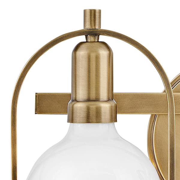 HINKLEY Somerset 16.0 in. 2-Light Heritage Brass Shade-Free Vanity