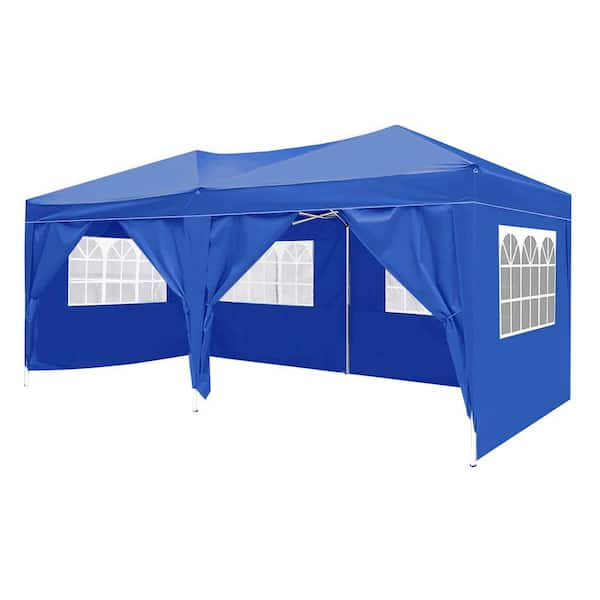 LC HOME 10x10 Pop Up Canopy Tent Outdoor With Backpack Bag (blue