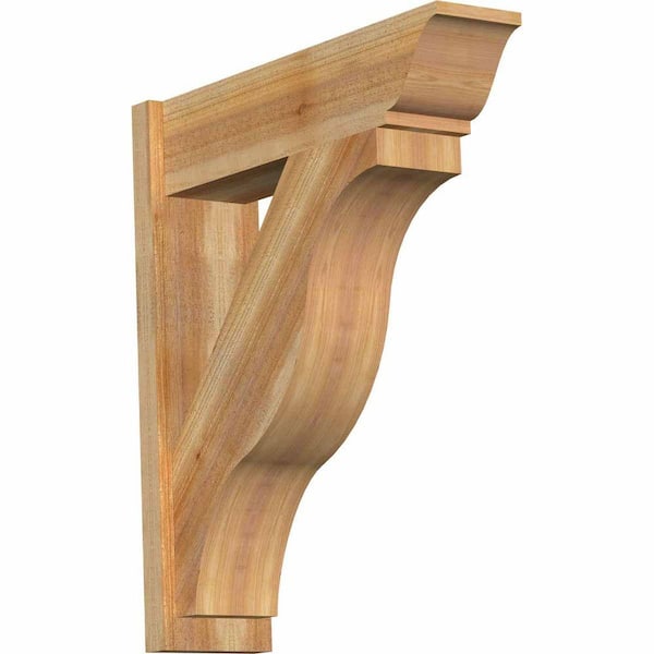 Ekena Millwork 8 in. x 34 in. x 30 in. Fuston Traditional Rough Sawn Western Red Cedar Outlooker