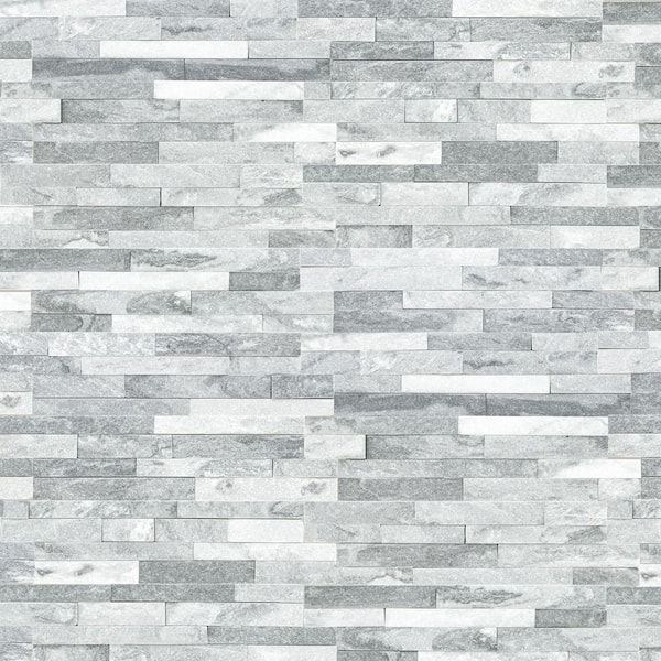 Alaska Gray Ledger Panel 6 in. x 24 in. Splitface Marble Wall Tile (108 sq. ft. /pallet)