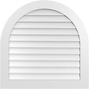 36" x 36" Round Top Surface Mount PVC Gable Vent: Non-Functional with Standard Frame