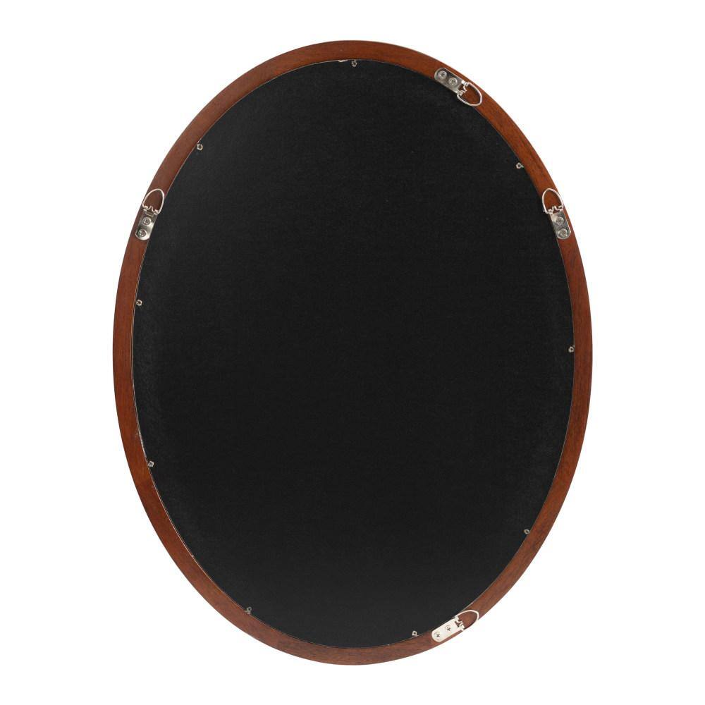 Hogan 18" x 24" Walnut Oval Wood Framed Wall Mirror