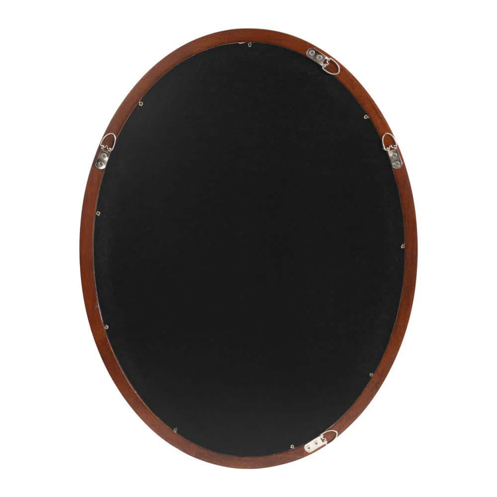 Hogan 18" x 24" Walnut Oval Wood Framed Wall Mirror