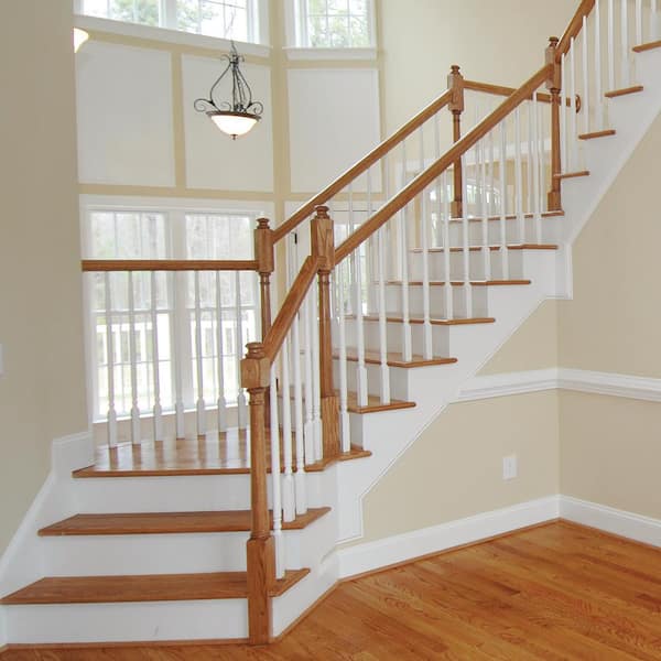 Stair Parts 6010 10 Ft Unfinished Red Oak Stair Handrail 6010r Esr 1000l The Home Depot