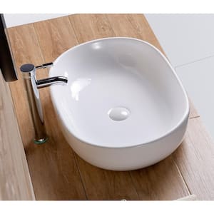 Amuering 24 in. Topmount Bathroom Sink Basin in White