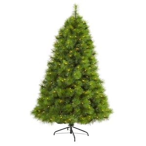 6.5 ft. Pre-Lit Green Scotch Pine Artificial Christmas Tree with 350 Clear LED Lights